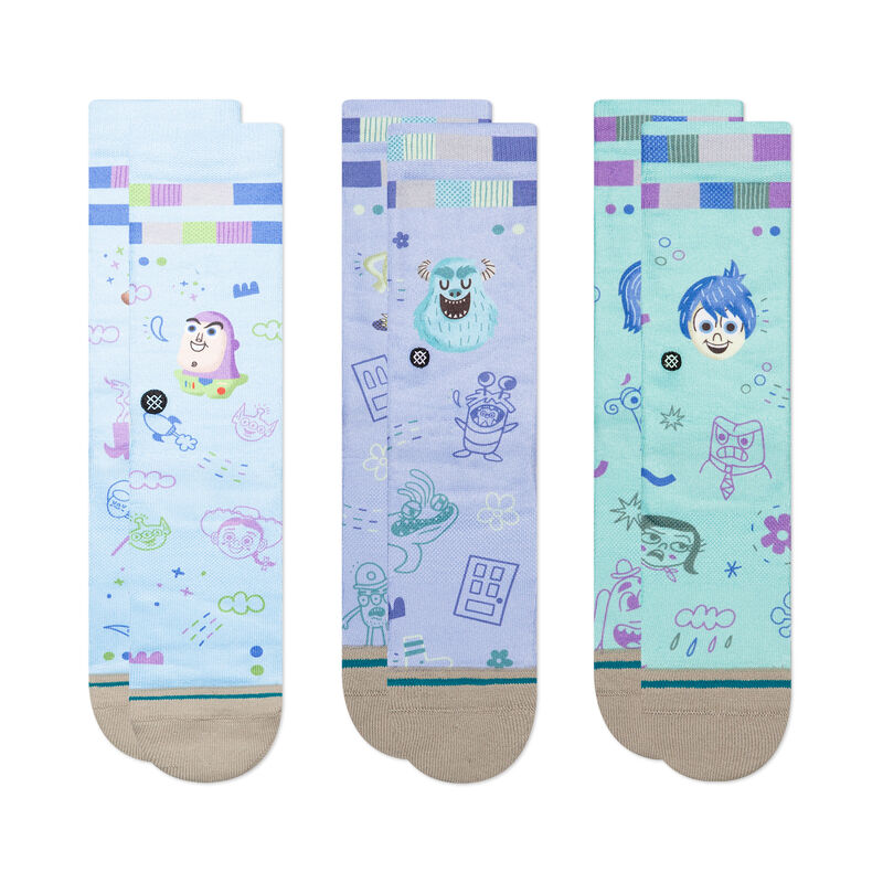 Pixar x Stance by Ryan Bubnis Kids Poly Crew Socks 3 Pack